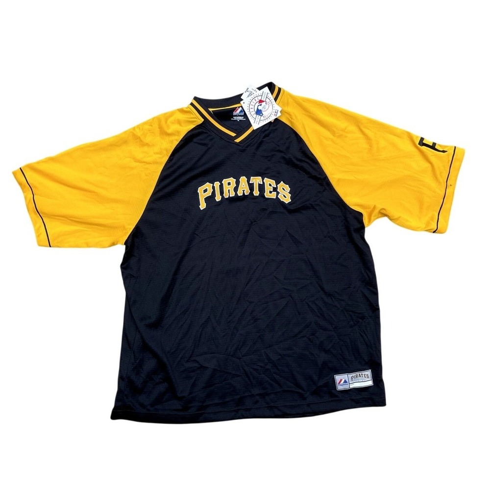 Pittsburgh Pirates Jersey Adult Majestic Size XL Black Yellow MLB Stitched NEW